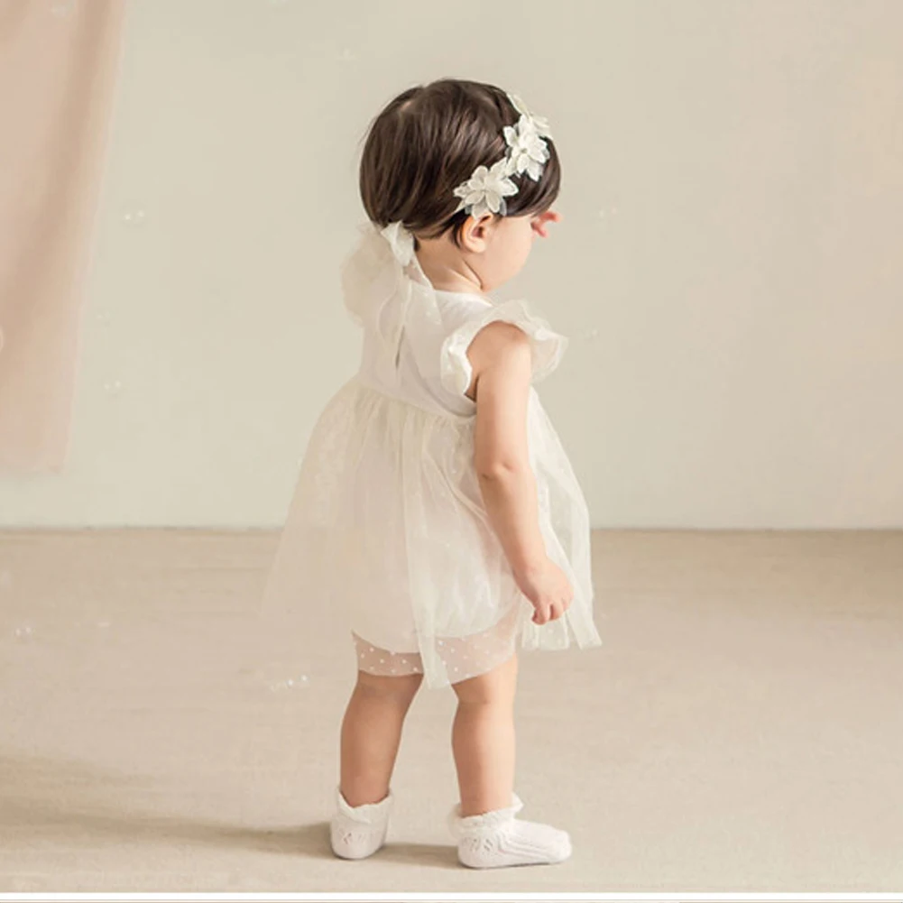 

Newborn Infant Headwear Baby Girls Flower Hair Ribbons Princess Elegant Headband White Floral Wedding Party Headwear