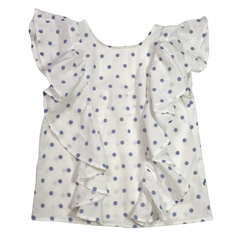 

Spring / Summer 2020 New Sleeveless Shirt Fashion Casual Retro Polka Dot Ruffled Vest Shirt