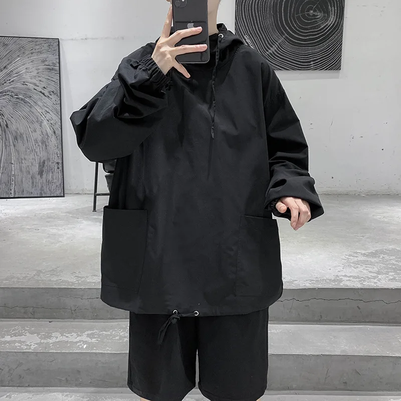 

2021 New Men's Spring And Autumn Korean Loose Hedging Casual All-Match Tooling Hoodies