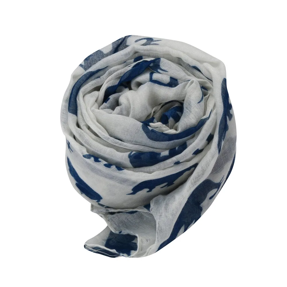 Thin Shawls Floral Print Scarf For Ladies Satin Scarf Lady Womens Long Cute Elephant Print Scarf Wraps Shawl Soft Scarves