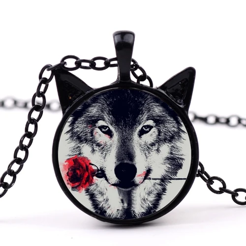 Style 4 SONGDA черное Скандинавское ожерелье Wiccan Wolf подвеска чокер Цепочка Воротник стекло кабошон с фото цепочка массивное ожерелье - Окраска металла: Style 4