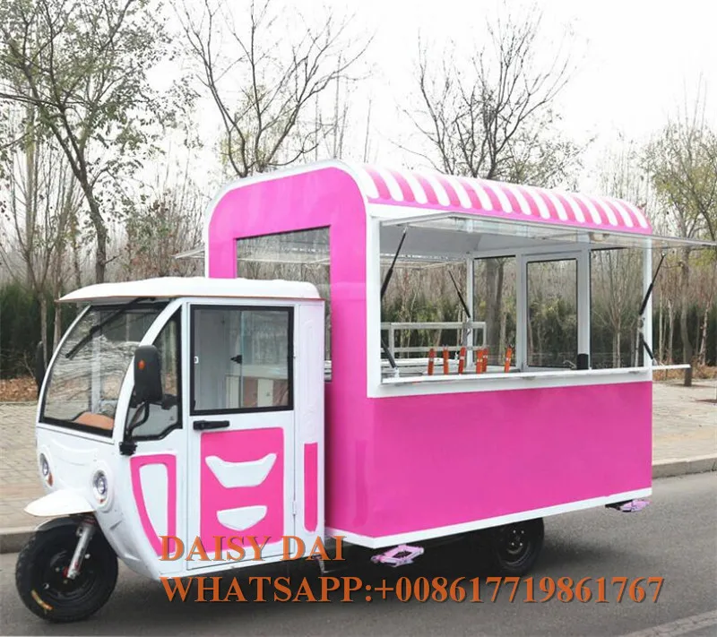 Уличный Мобильная электрическая тележка для подогрева 3 колесами быстрая Еда