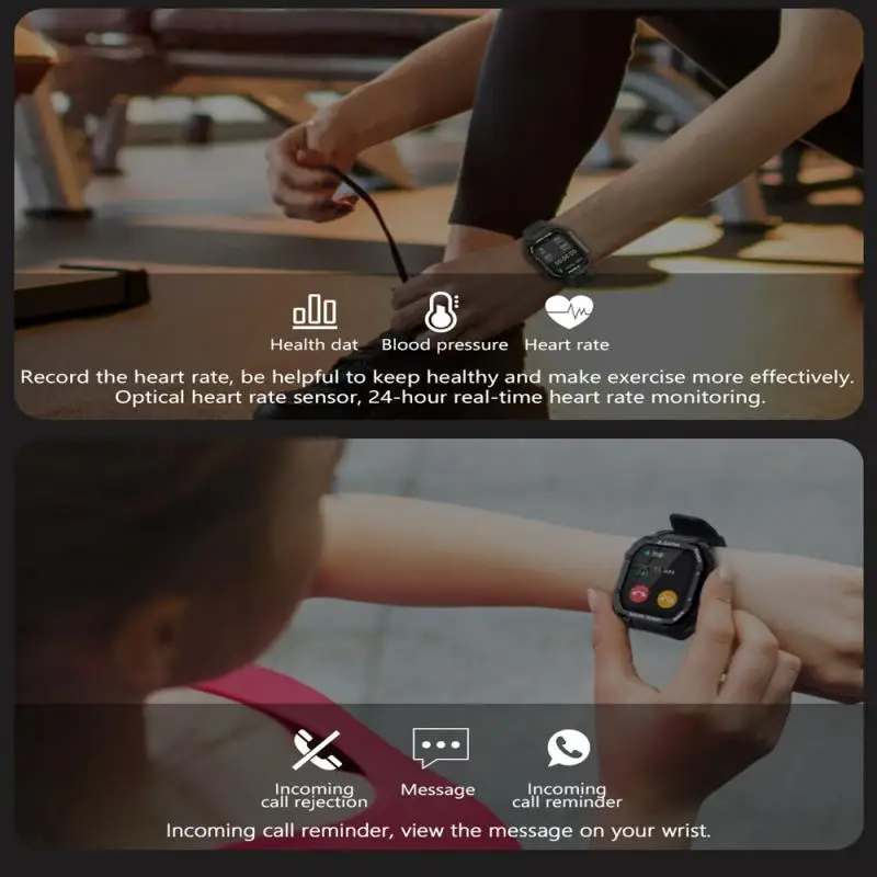 

1.69 Inch Smart Watch Men Women Fitness Tracker Blood Pressure 3ATM Waterproof Outdoor Smartwatch For Smart Phone Swim Diving