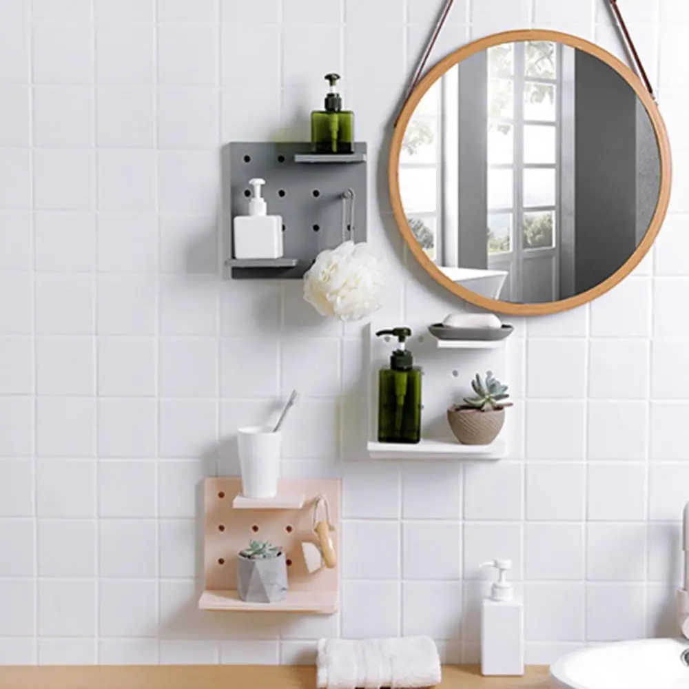 

Home Adhesive Wall Mounted Storage Board Organizer Shelf Rack Support Holder