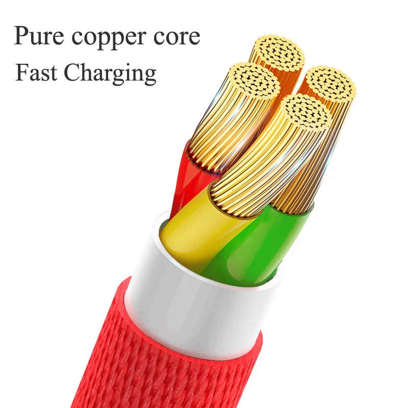 Кабель Micro usb Type C для быстрой зарядки redmi note 7 huawei p30 нейлоновый Плетеный USB-кабель