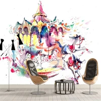 milofi factory custom wallpaper mural 3d modern art hand painted abstract carousel background wall