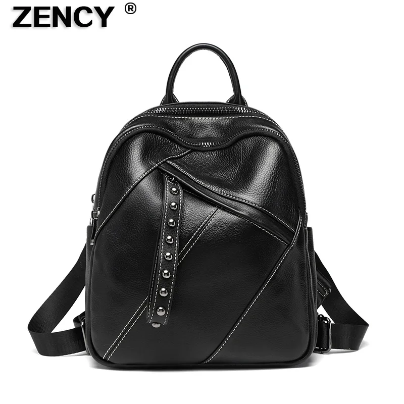 ZENCY натуральная коровья кожа Новое поступление женский дизайнерский рюкзак леди девушка полное зерно воловья книга Сумка Стиль рюкзаки