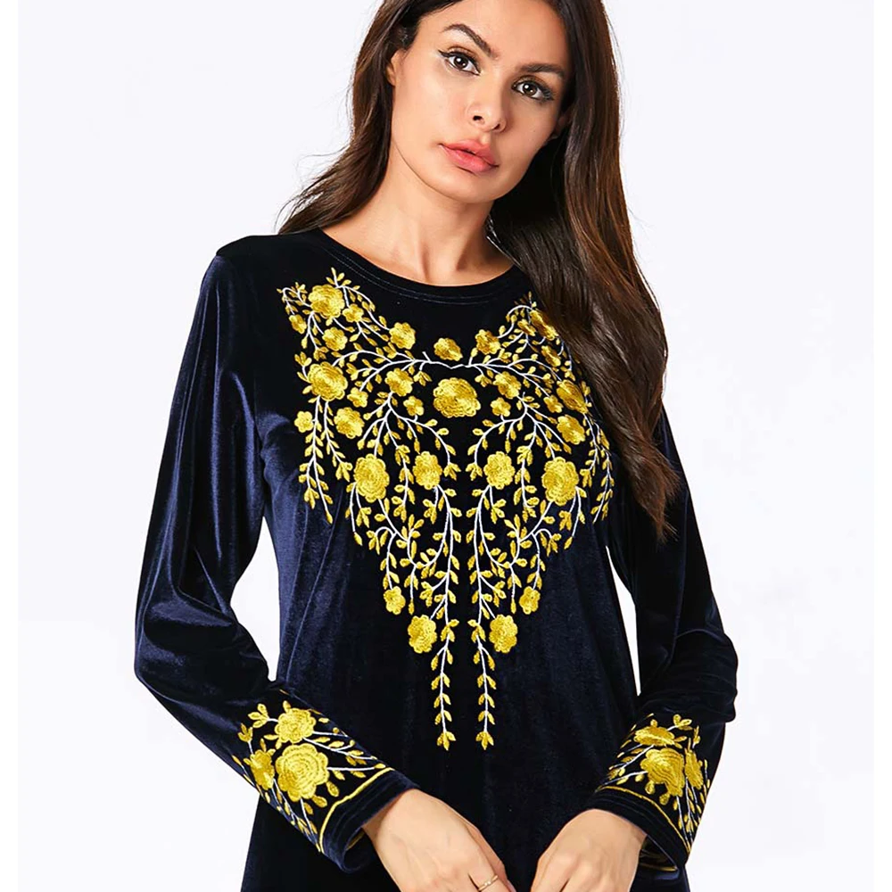 Бархатный халат djellaba femme caftan marocain кафтан абайя в арабском стиле Дубай Бангладеш хиджаб вечернее платье индонезийский Ислам Абая