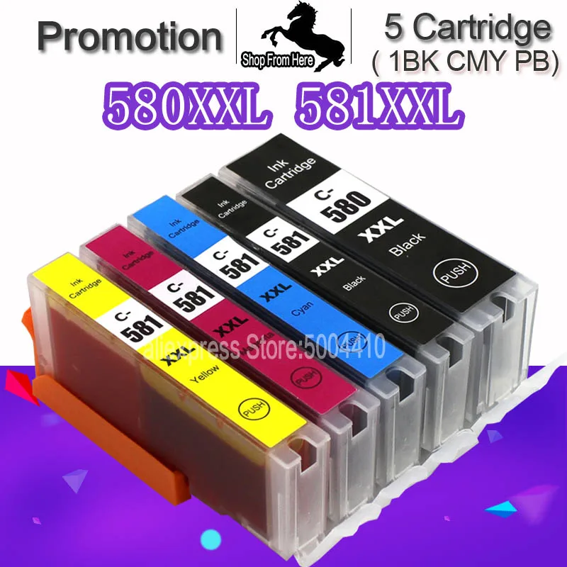 580XXL 581XXL чернильный картридж совместимый с Canon PGI-580XXL PGI 580 XXL CLI 581 580XL PGBK - купить по