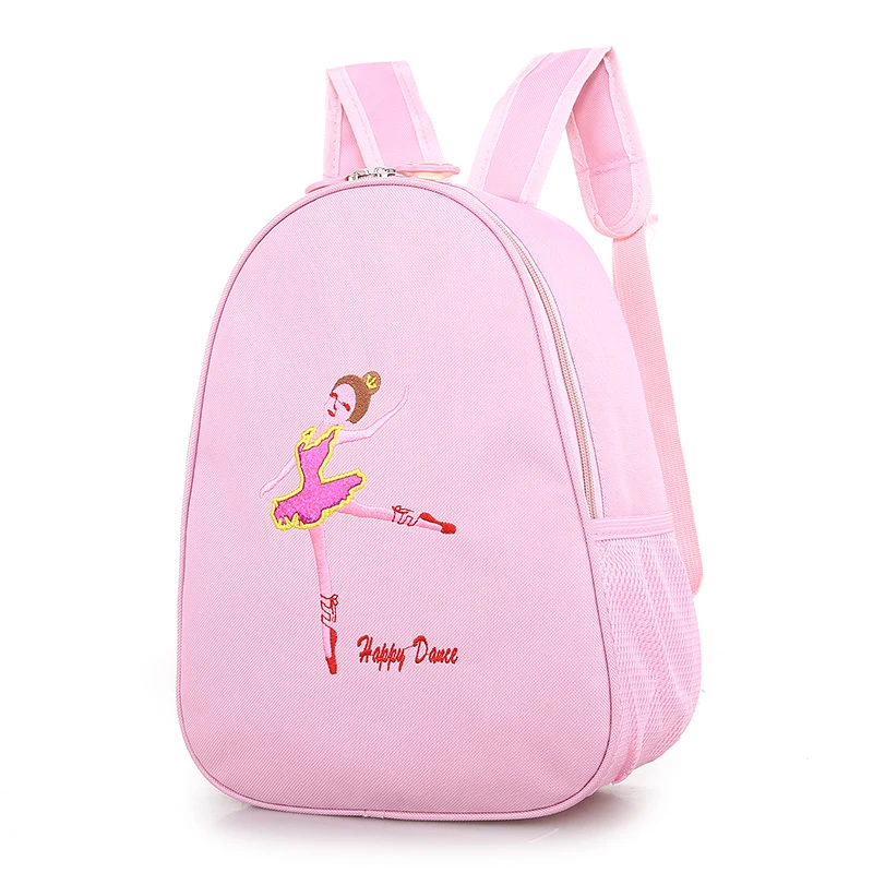 Рюкзак с регулируемым плечевым ремнем для детей с вышивкой картинки девочки из нейлона, сумка для танцев балета/одежды для детей получить.