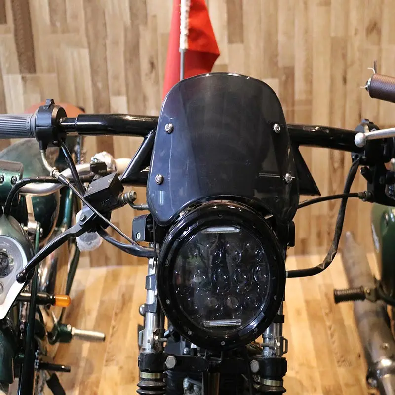 

Motorcycle 5-7inch Retro Windshield Wind Deflector Plastic Vintage Stable Wind Deflector for Honda Yamaha Kawasaki Suzuki ktm