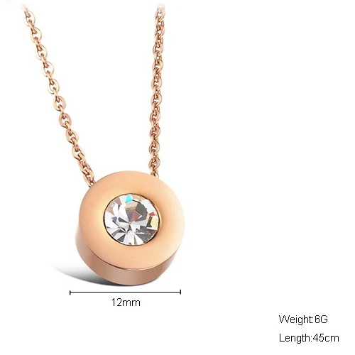 

Rose gold stainless steel necklace crystal Inlay body Choker