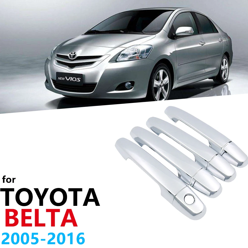 

Роскошные хромированные боковые дверные ручки, Накладка для Toyota Belta XP90 2005 ~ 2016, автомобильные аксессуары, стикер, автостайлинг 2006