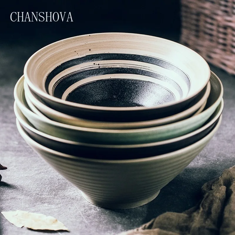 CHANSHOVA китайский стиль подглазурная живопись высокая емкость керамическая миска