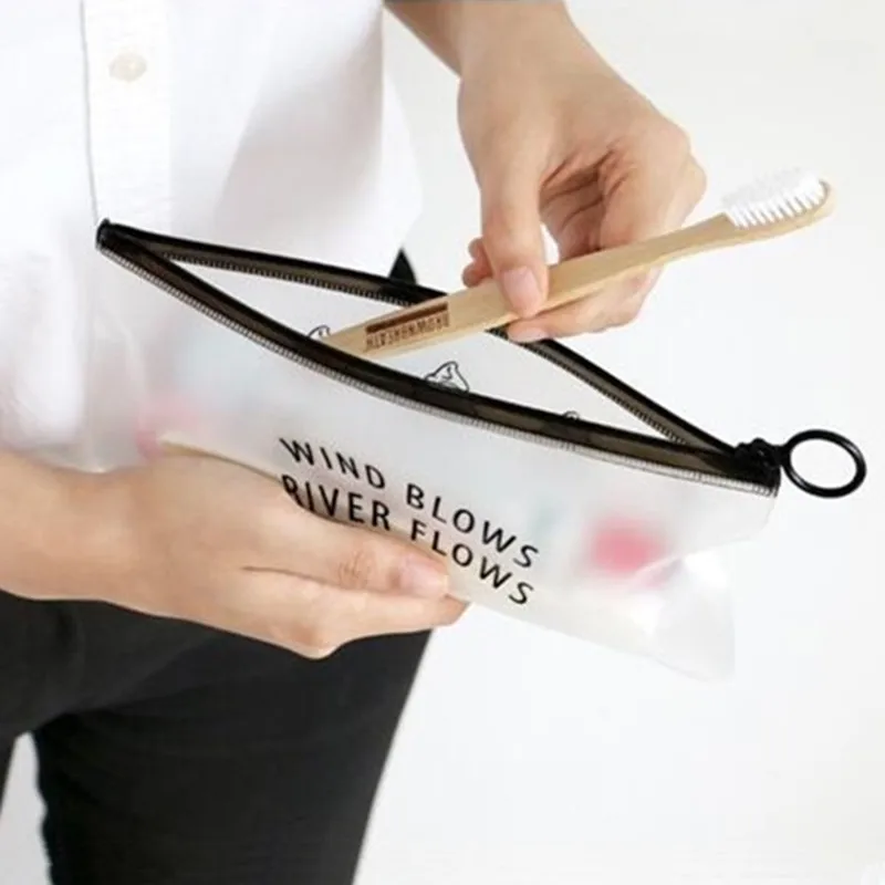 Прозрачная косметичка из ПВХ для женщин сумка путешествий органайзер ванной 3