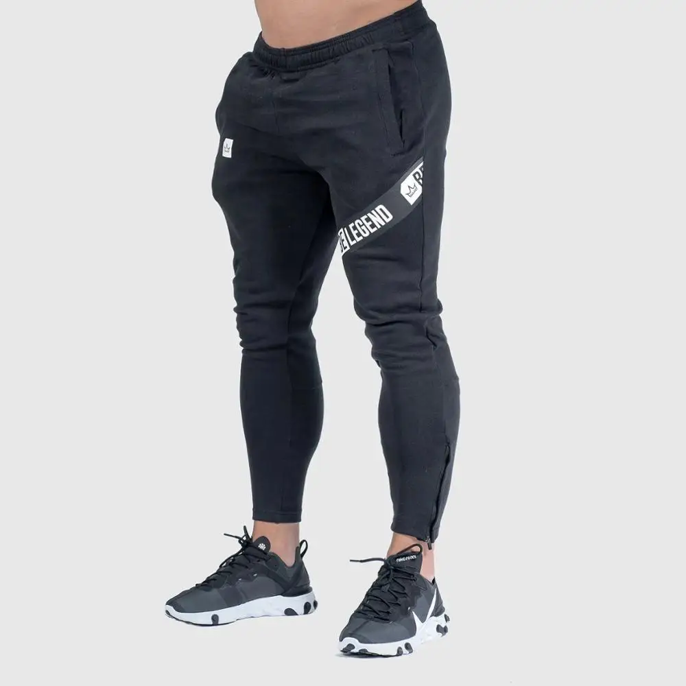 black FRMARO Мужские Спортивные Штаны для бега фитнес повседневные длинные штаны мужские спортивные лосины спортивные штаны для бега спортивные хлопковые брюки - Цвет: black