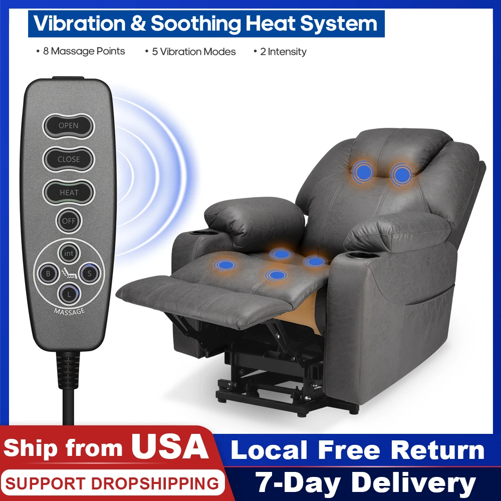 

Zero Gravity Electric Large Massage Chair with Heating Vibration Function Power Lift Recliner Chair Living Room Leisure Sofa