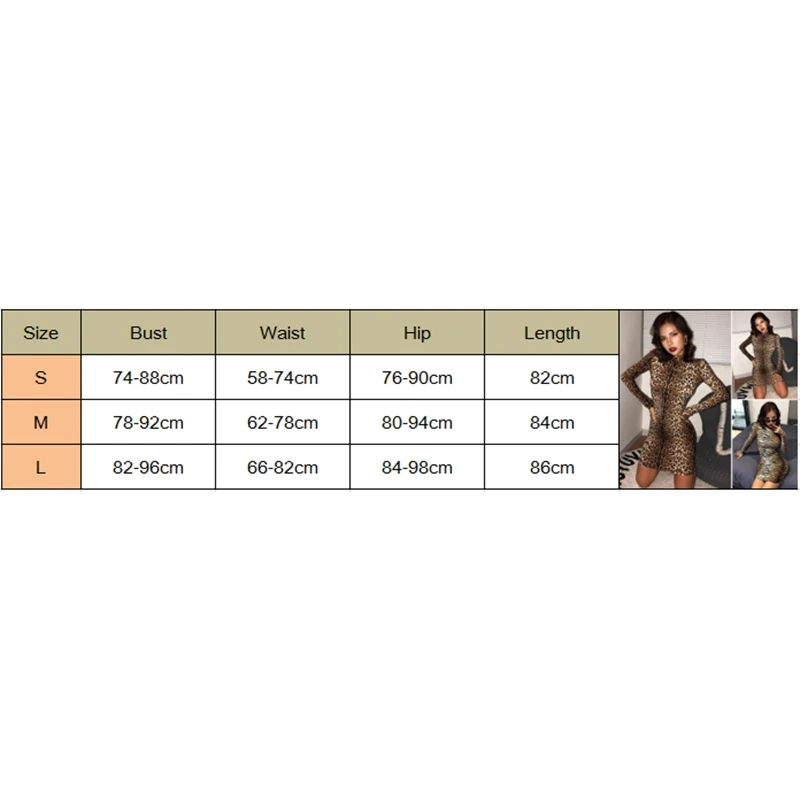 

New Women's Leopard Print Tiger print High Turtleneck Long Sleeve Bodycon Party Short Mini Dresses