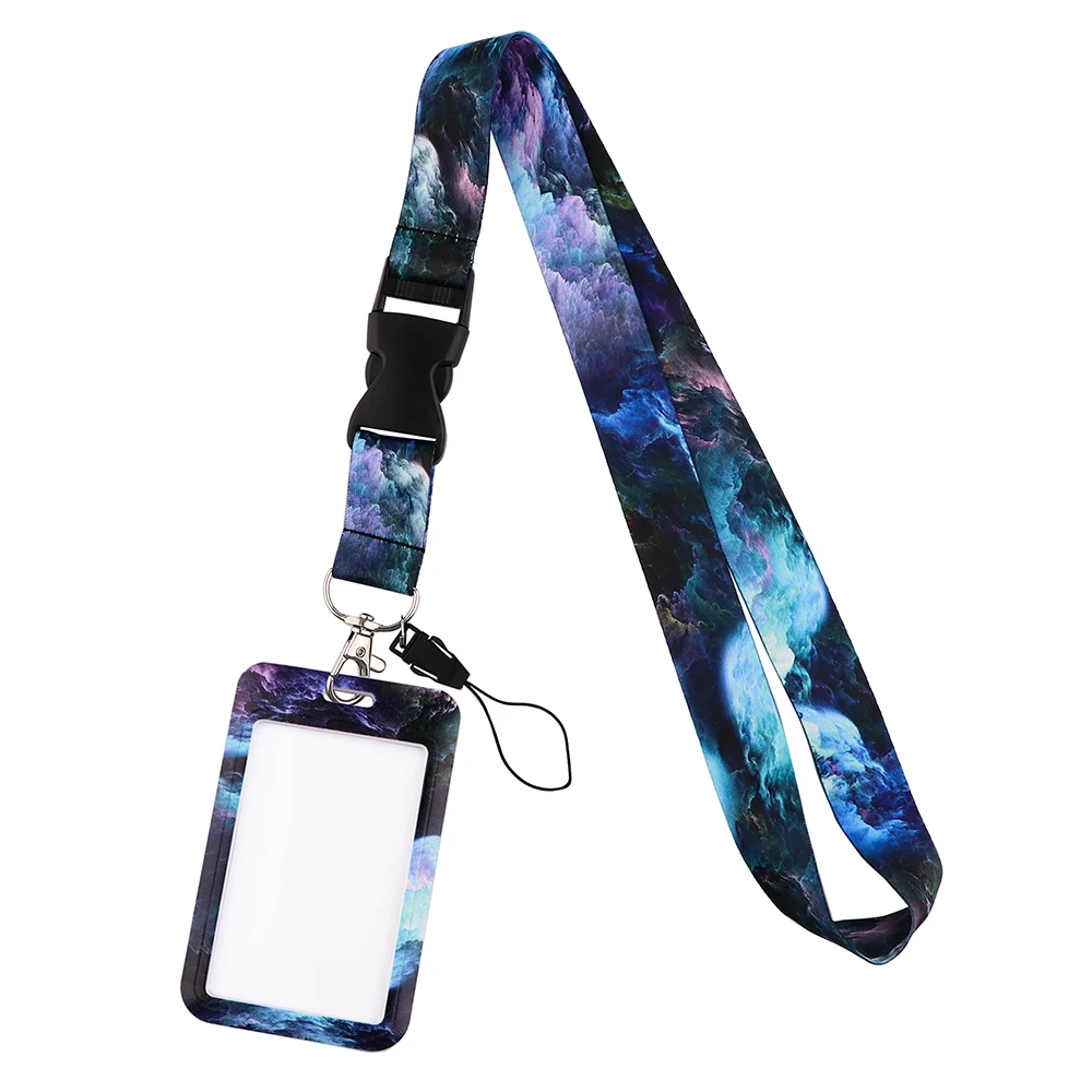 

FD0841 Nebula Clouds Phone Strap Lanyard Office Bank ID Card Cover Badge Holder Pendant USB Neck Strap Lariat Phone Accessories