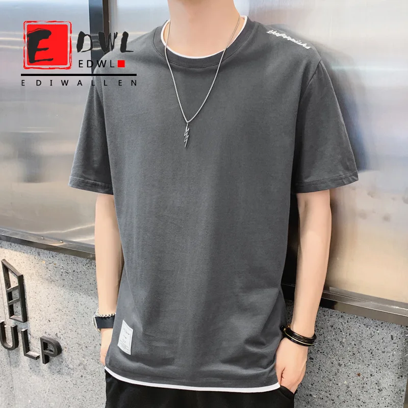 

2021 Summer New Men's Short Sleeve T-shirt Men's Youth T-blood Pure Cotton Round Neck Loose Casual Clothes Men's Wear