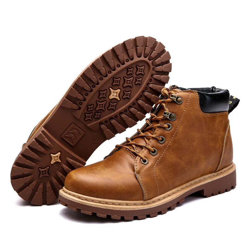 

2019 Fashion Waterproof Mens Winter Boots New Nubuck Snow Shoes Men Genuine Leather Martins Ankle Boot Fur Army Boots Big Size