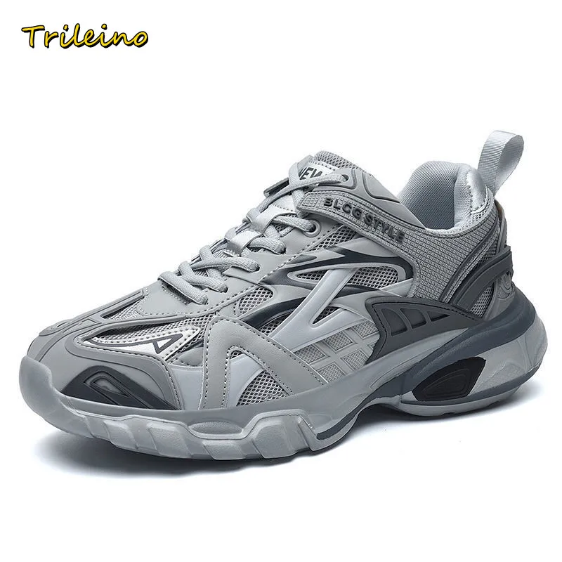 

New Gray Track Functional Daddy Shoes Adult Sports Sneakers Men‘s Zaptillas Deporte MEN Inkjet Running Shoes Chaussure Homme