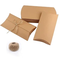 102050pcs big size kraft paper pillow box for candy small gift packing box wholesale with ribbon