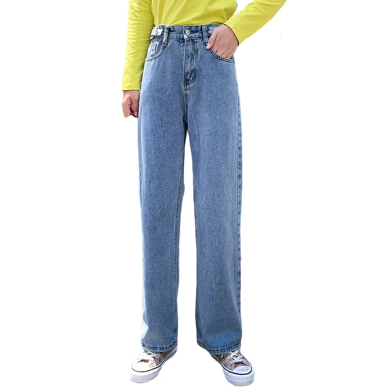 

Retro Boutique High-Waisted Wide-Leg Jeans Women's Loose Drape Spring 2021 New Hole Mopping Straight-Leg Pants Wide-Leg Pants