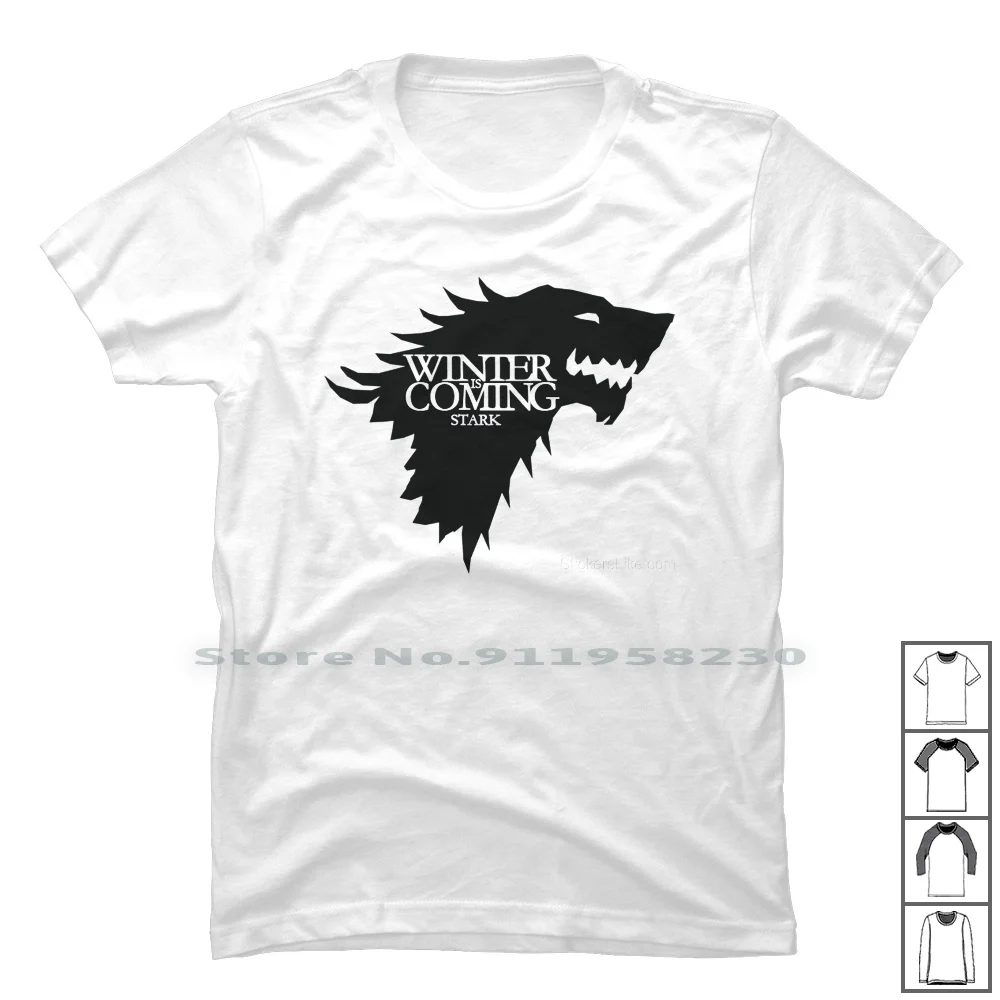 

Женская зимняя Футболка с принтом дом Старк из 100% хлопка