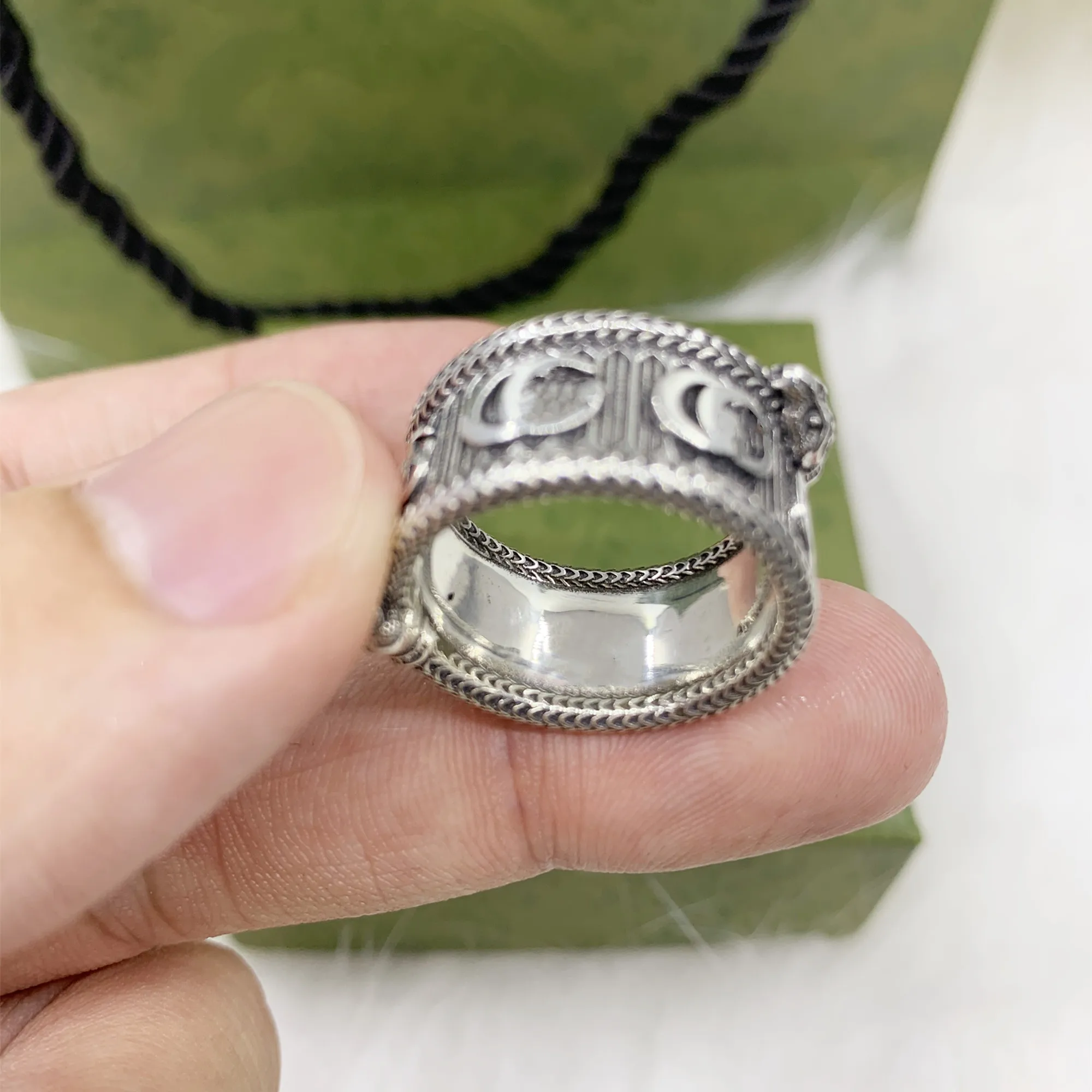 

925 sterling silver retro fashion men's ring
