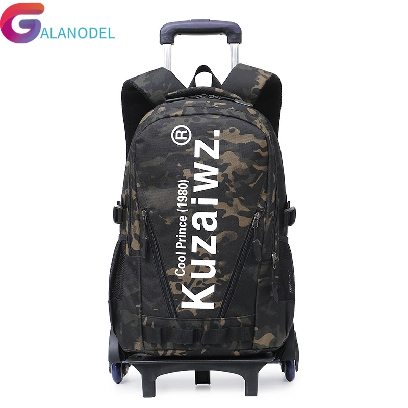 

Съемные Сумки на колесиках, детские школьные ранцы на 2/6 колесиках, камуфляжные рюкзаки на колесиках, вместительные студенческие сумки для ...