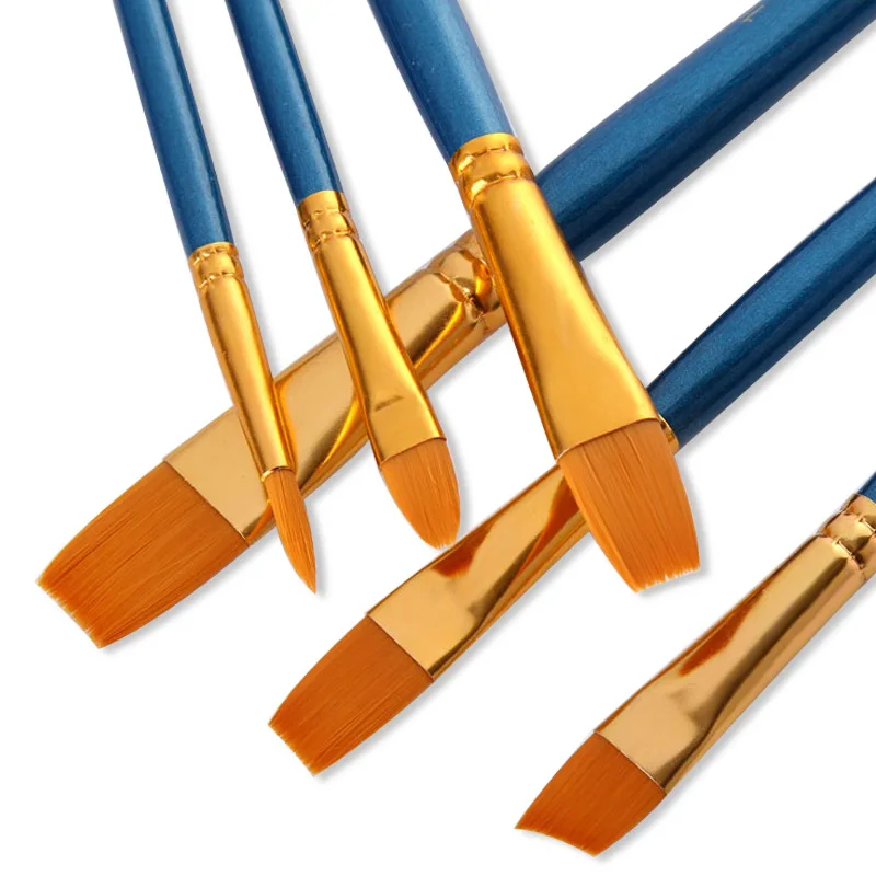 12 шт. в упаковке жемчужно-голубой стержень нейлоновая меховая масляная щетка