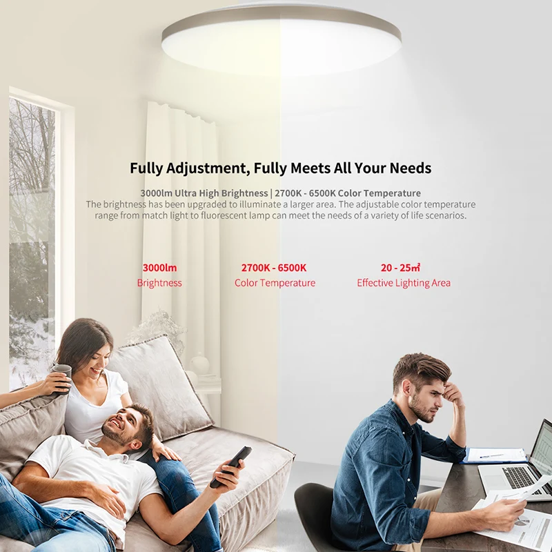 50W Smart LED Ceiling Lamp Light Dimmable Ambient Lighting Plafonnier Homekit Mijia APP Control Living Room YLXD50YL | Лампы и