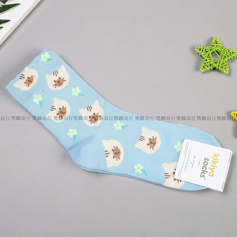

Cartoon Women Socks Cat Cotton Sock Lovely Ladies Colorful Unisex High Casual Soft Flowers Girls Spring Autumn Trendy Skarpetki