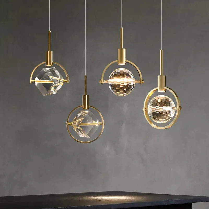 

Modern LED Crystal Chandelier kitchen bar Pendant lamps Bedroom bedside decor lighting Dining room Hanging ceiling lights