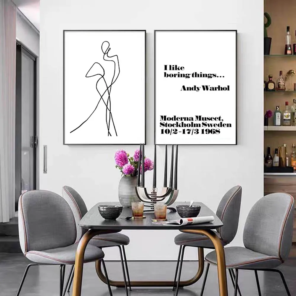 

Minimalist Abstract Retro Girl Figure Pictures Nordic Posters And Prints Wall Art Canvas Painting For Living Room Gallery Decor