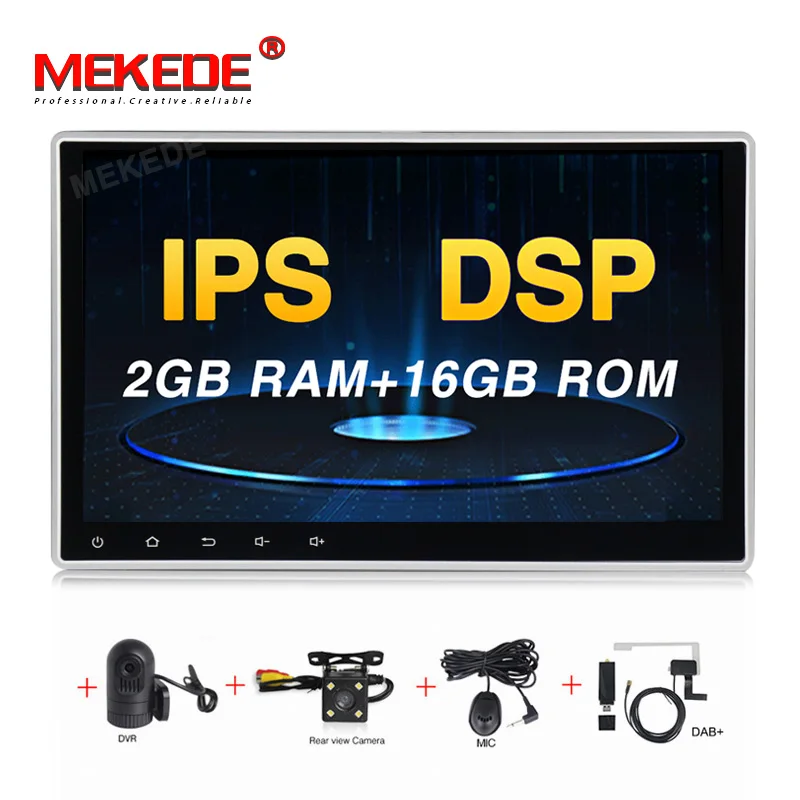 Mekede Android 9,0 4G DSP 10,1 дюймов Автомобильный gps dvd-плеер для nissan Универсальный с BT wifi Радио Стерео 2din автомобильный радио мультимедиа - Цвет: 16G camera DVR DAB
