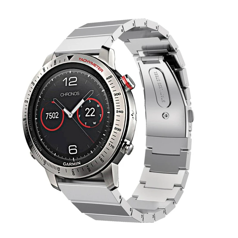 Ремешок из нержавеющей стали для Garmin GPS часы Fenix Chronos Samsung Galaxy Watch 46 мм