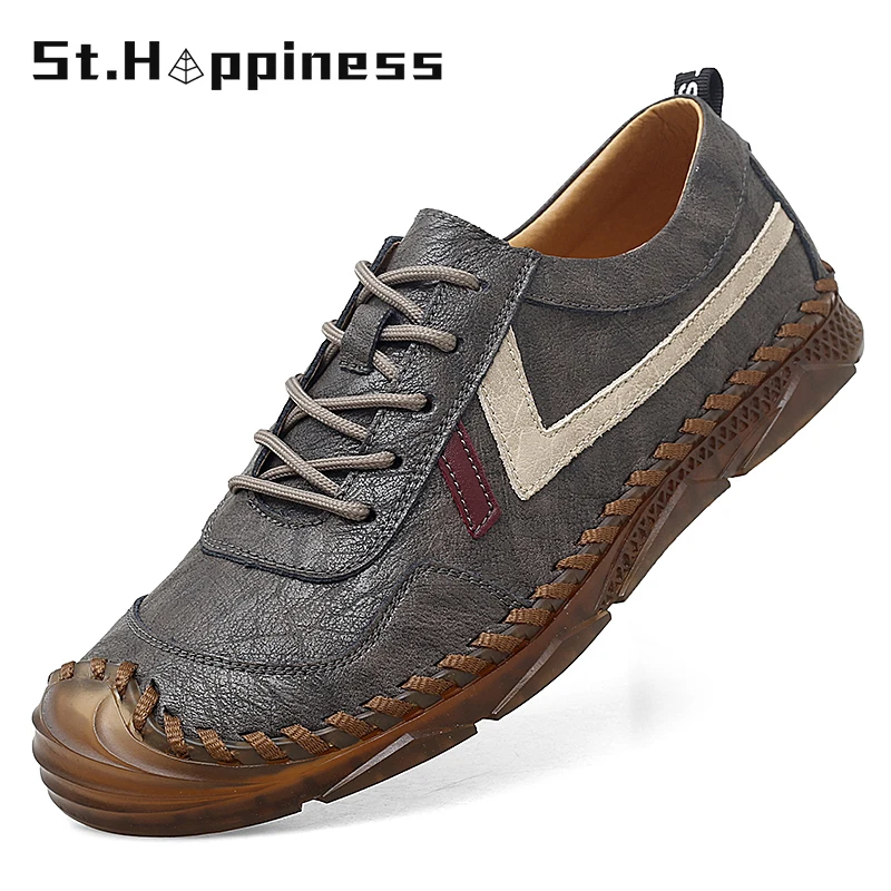 2021 New Men's Casual Shoes Fashion Comfortable Men High Quality Leather Driving Handmade Flat Big Size 47 | Обувь