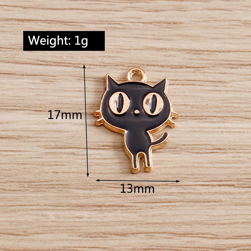 

10pcs 13*17mm Cartoon Cat Charms for Jewelry Findings Cute Enamel Animals Charms DIY Handmade Necklaces Pendants Earrings Making