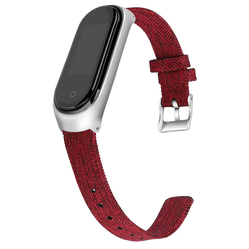 Red Аксессуары для mi band 4, браслет pulseira mi band 4, 3, ремешок для смарт-часов, сменный нейлоновый Браслет Для xiaomi band 4, браслет correa, ремешок - Цвет: Red