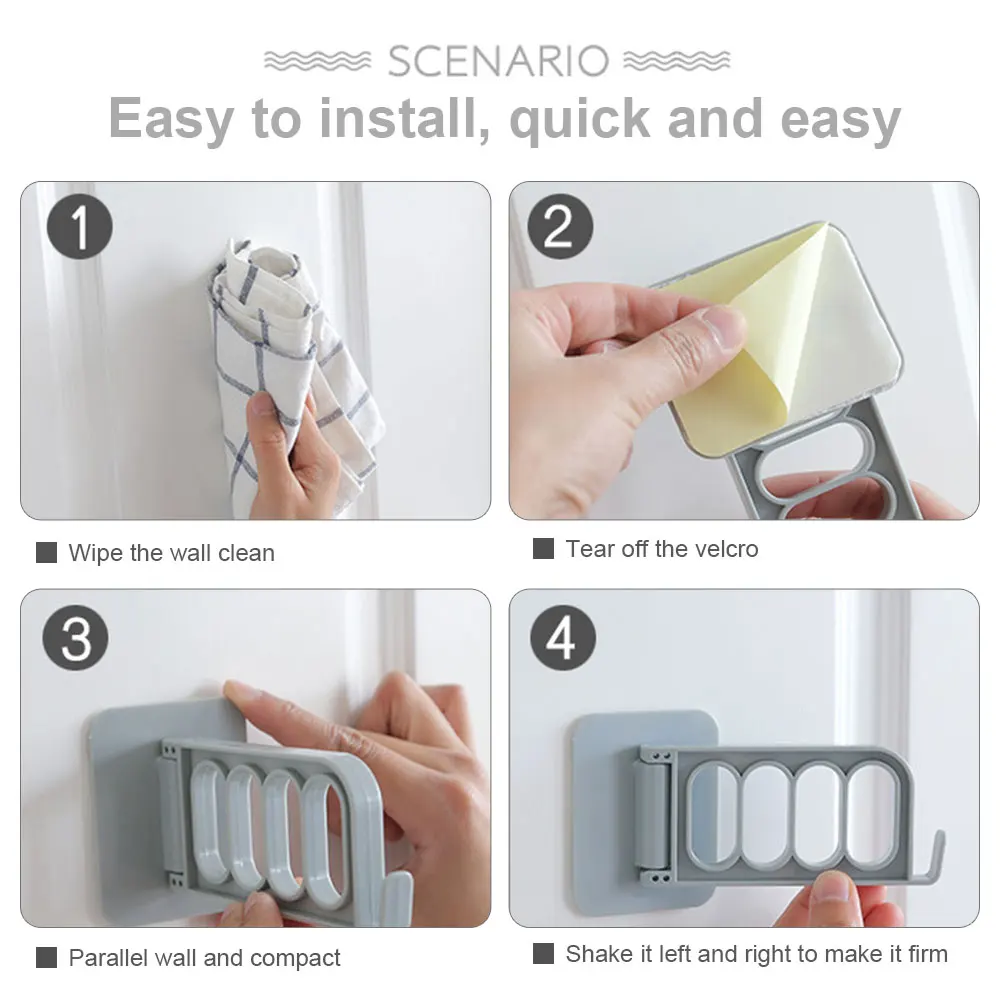 Складной клейкий настенный крючок складной самоклеящийся для полотенец вешалка