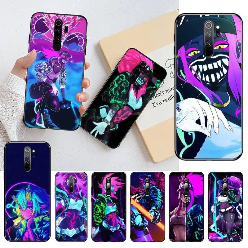 HPCHCJHM аниме неоновая девушка черный ТПУ мягкий резиновый чехол для телефона Redmi Note
