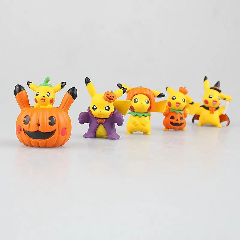 Takara Tomy Покемон Пикачу Хэллоуин 5 шт./компл. 4 см ПВХ фигурка игрушки мультфильм