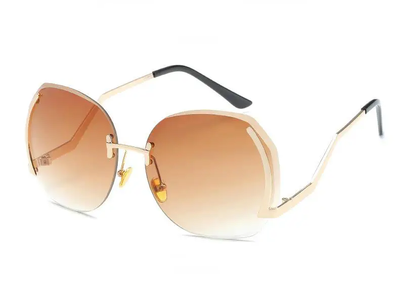 

Classic Brand Cat Eye Sunglasses Women Metal Rimless Shades For Woman Square Sun Glasses Men Oculos zonnebril dames UV400