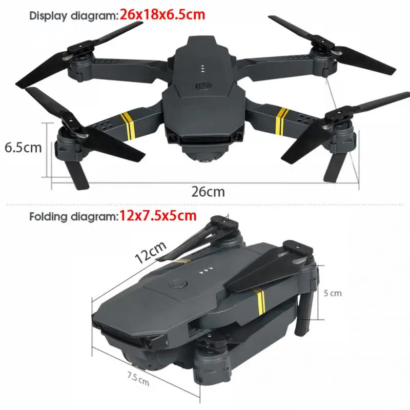 Квадрокоптер E58 WIFI FPV с широкоугольной HD камерой 1080P складной функцией удержания