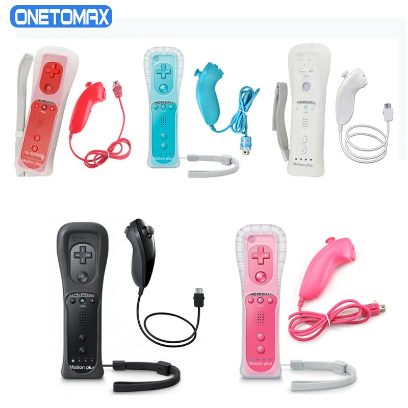 

For Nintendo Wii mote Built in Motion Plus Inside Wireless Gamepad Remote Controller Joystick + Nunchuck For Nintend Wii games