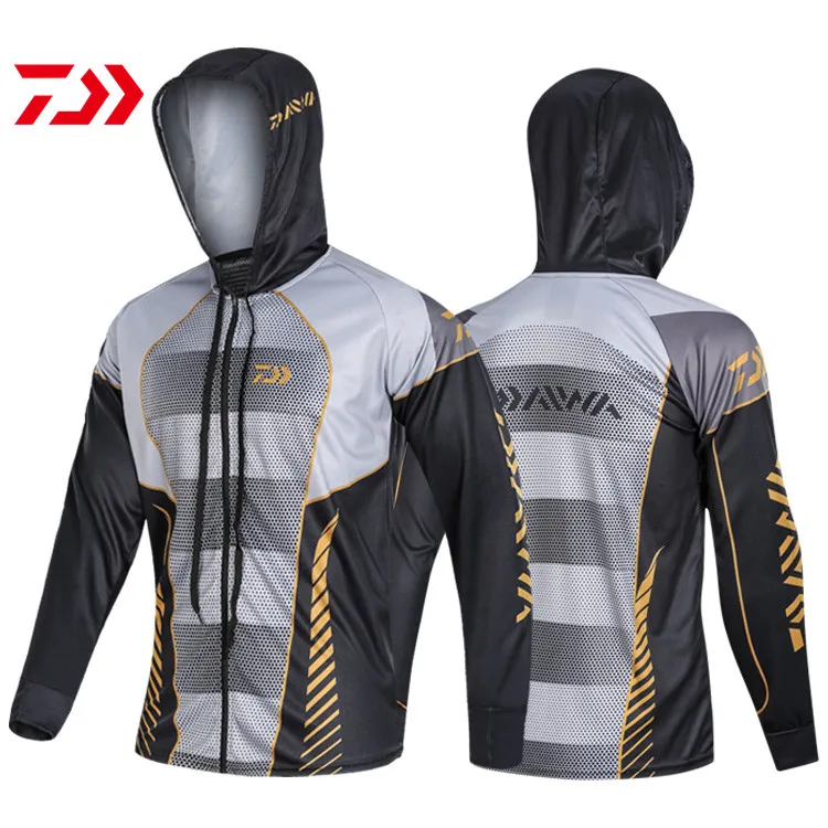 

New 2021 Daiwa Men Fishing Clothings Windproof Zipper Jacket Anti-Mosquito Coat Fishing Jersey Running Riding Fishing Clothes