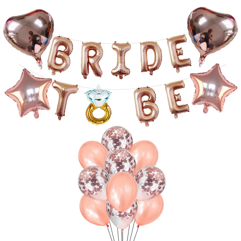 16 дюймов из розового золота с буквенным принтом надписью &quotBride To Be&quot Алюминий