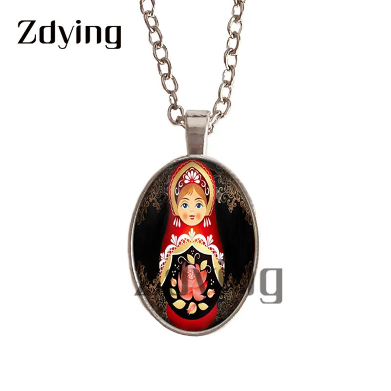 Zdying Винтажные Ювелирные изделия синие и белые цветы овальная подвеска ожерелье